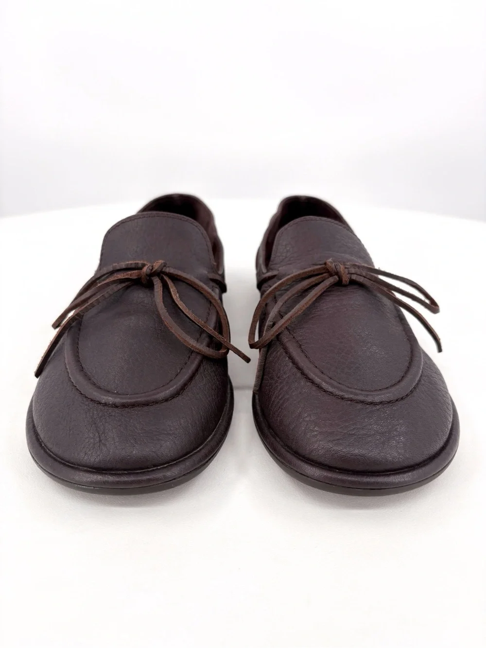 TORY BURCH The Boaty Brown Leather Boat Shoes 6.5